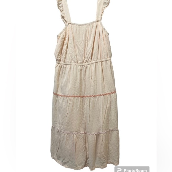 LC Lauren Conrad Plus Size Tiered Pinafore Zigzag Light Peach Dress Size XXL - Picture 3 of 12